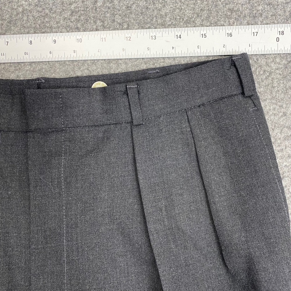 Vintage Polo Ralph Lauren Dalton Wool Trousers Mens 34 Gray Pleated Cuffed‎ USA - Picture 11 of 16